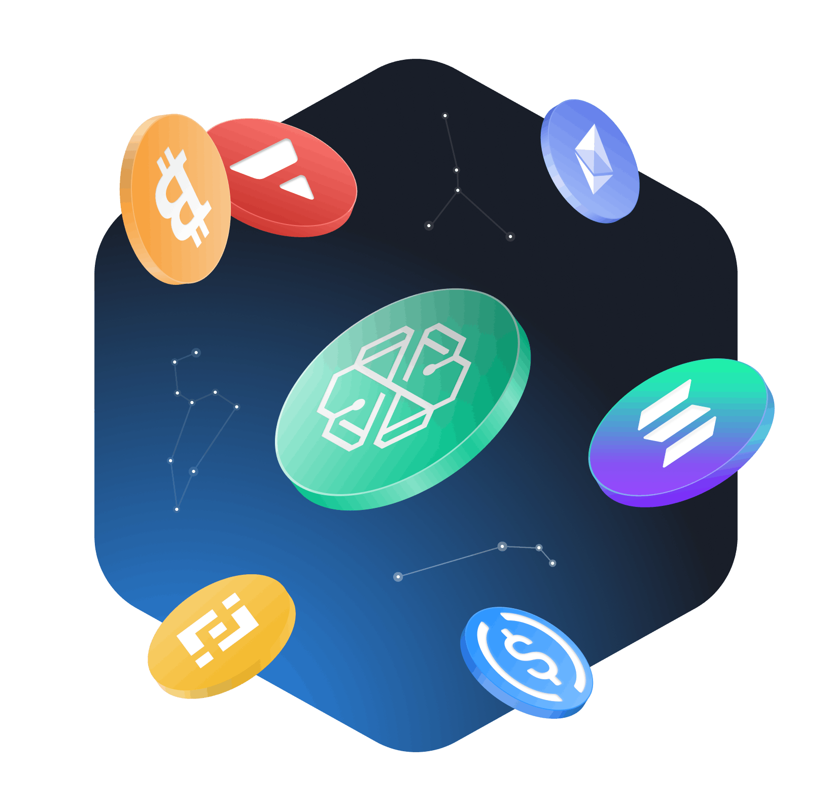 thematics crypto constelation illustration