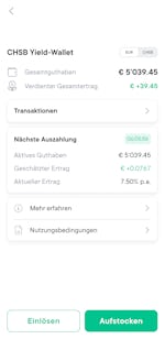 SwissBorg app chsb wallet pending