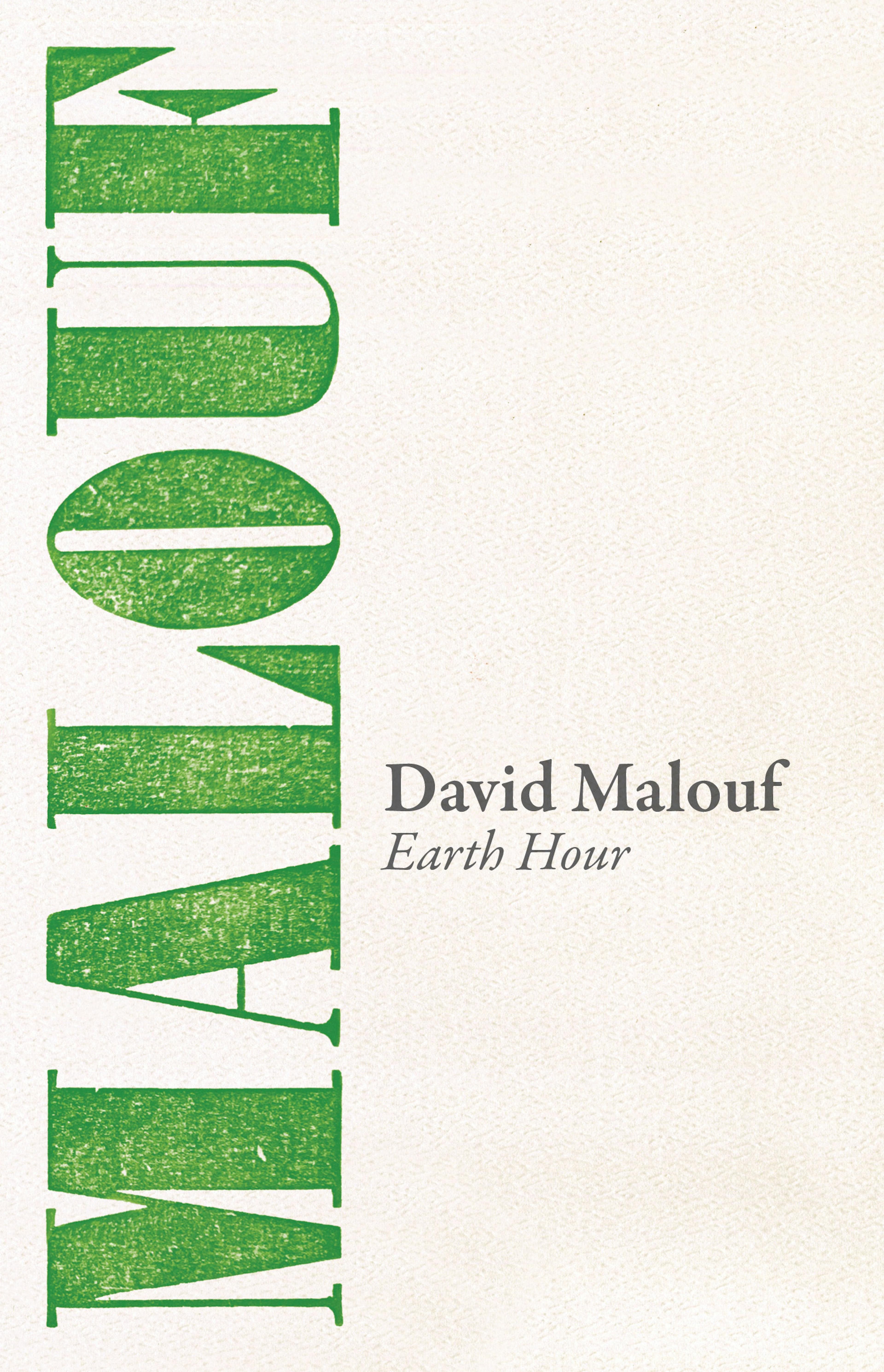 Book cover for 'Earth Hour' by David Malouf