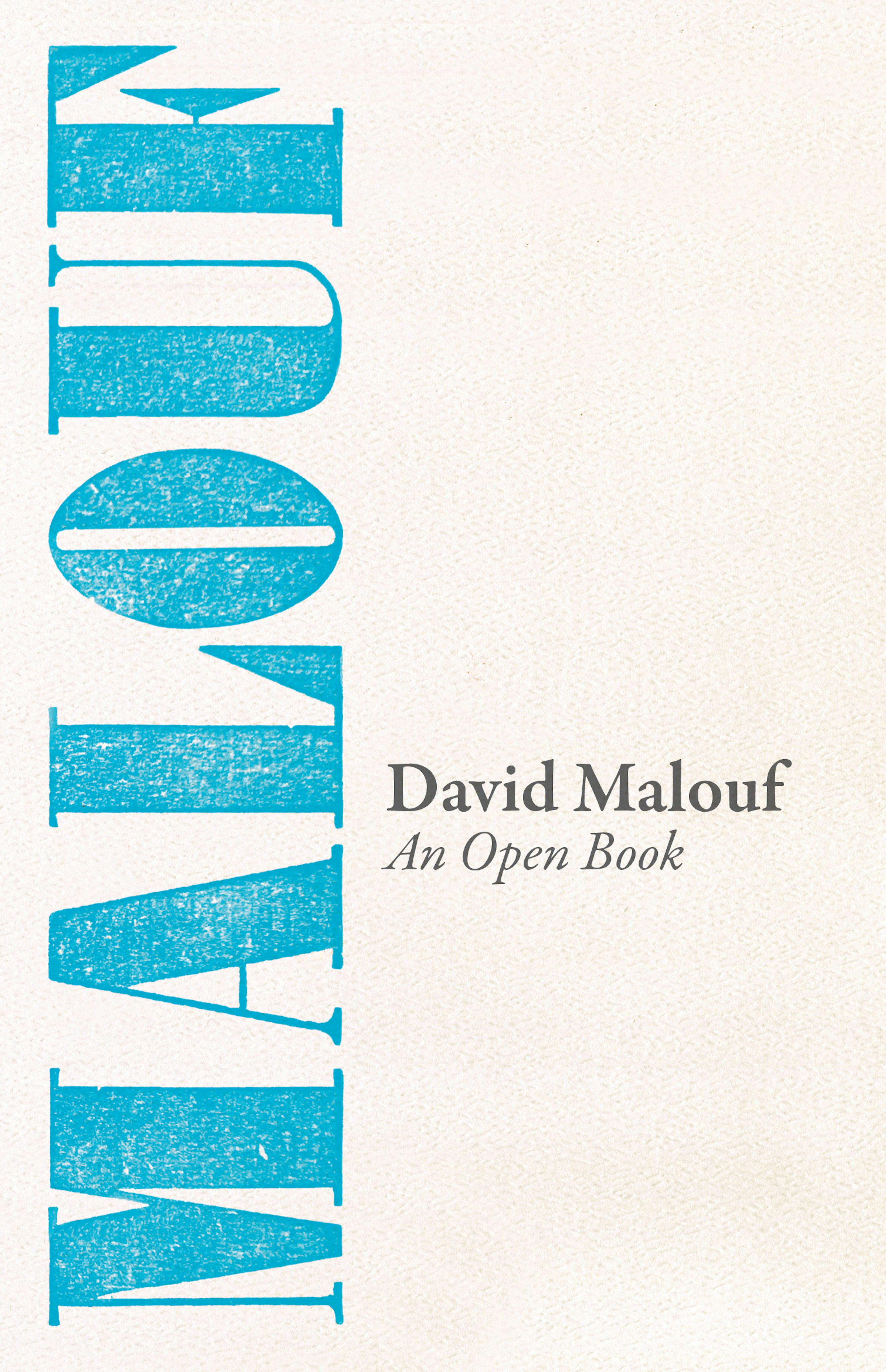 Book cover for 'An Open Book' by David Malouf