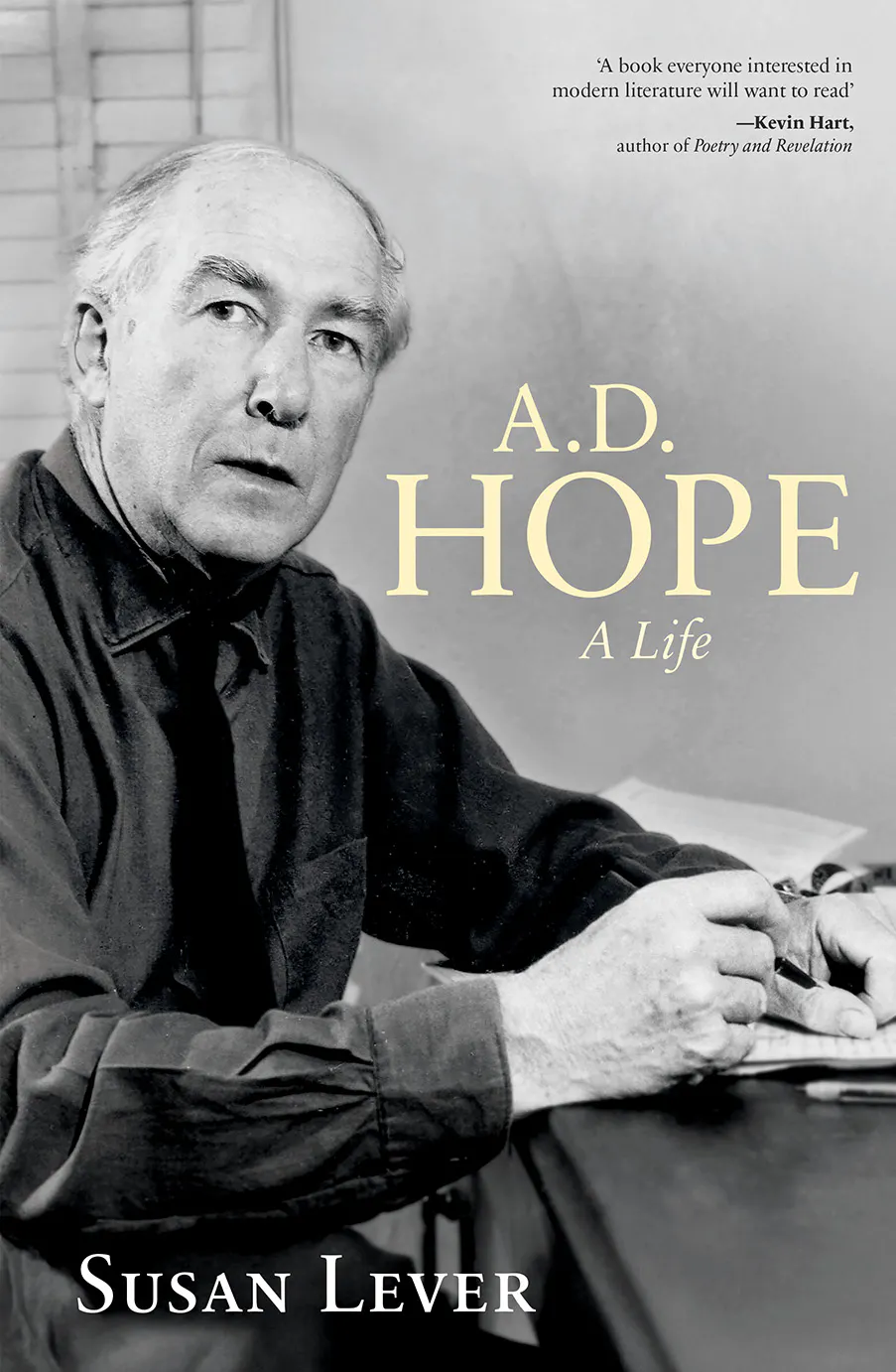 Book Cover for 'A.D. Hope: A Life' by Susan Lever