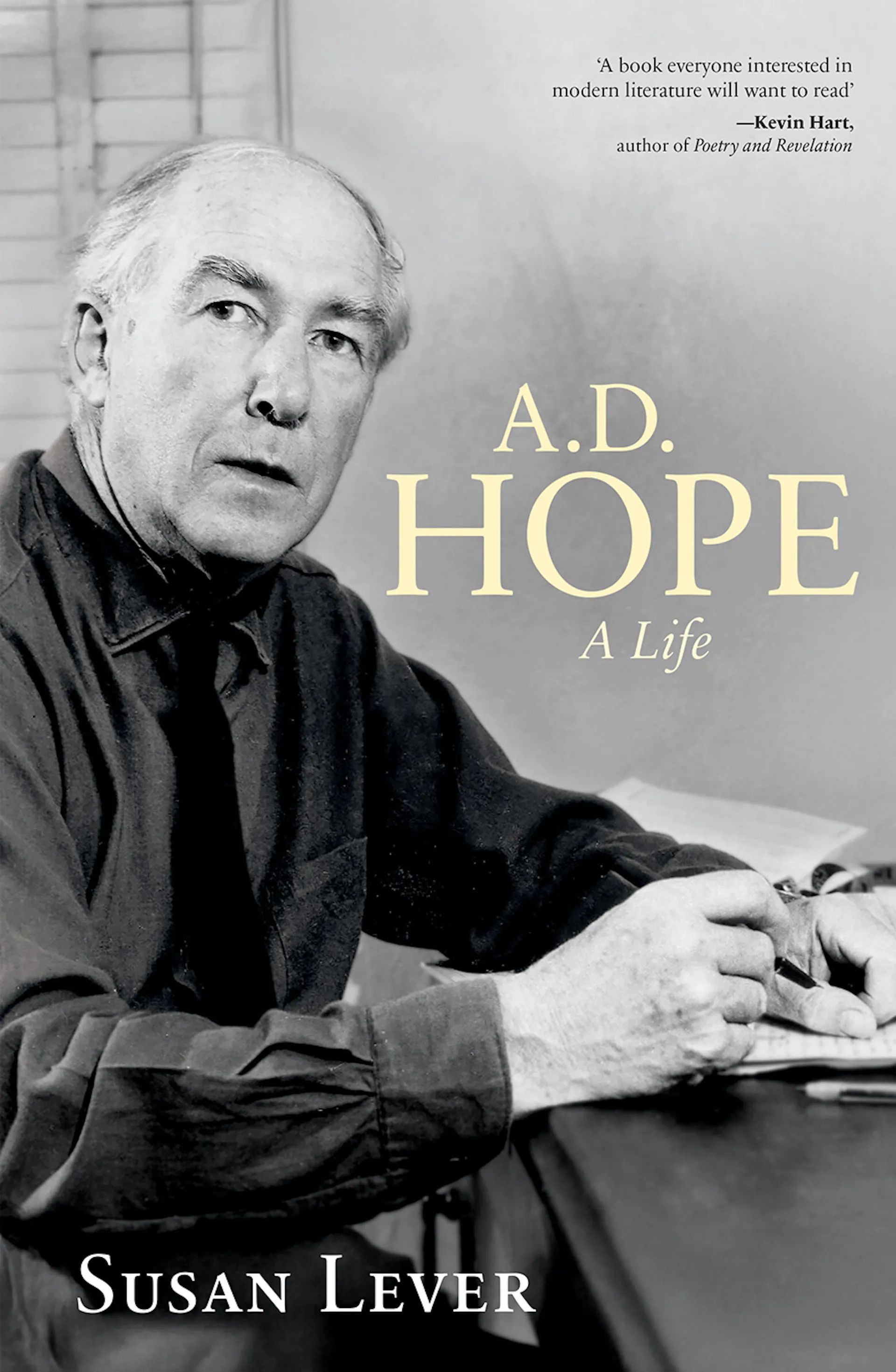 Book Cover for 'A.D. Hope: A Life' by Susan Lever