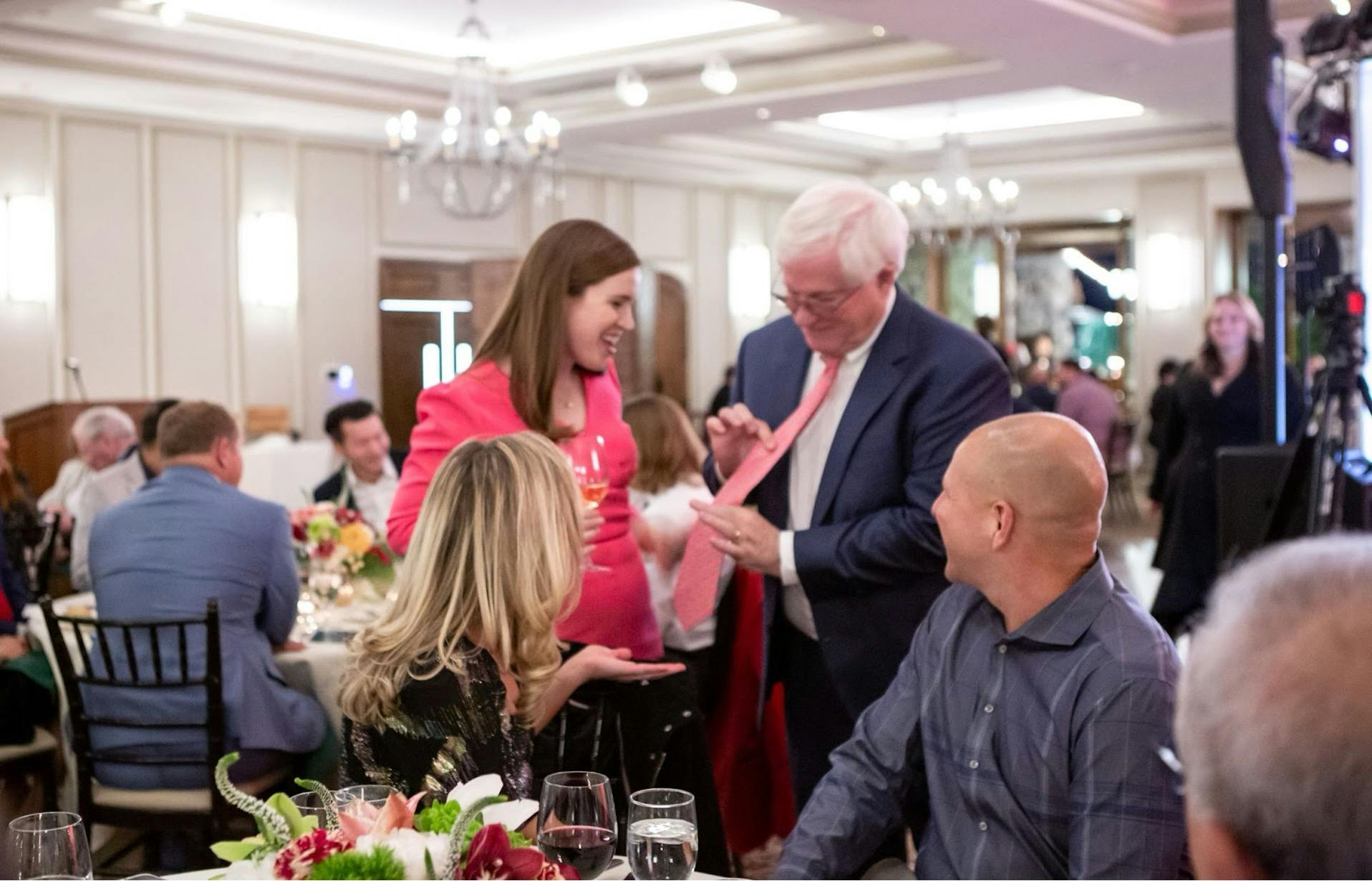 Elizabeth and Tom at the annual Symmetry holiday party