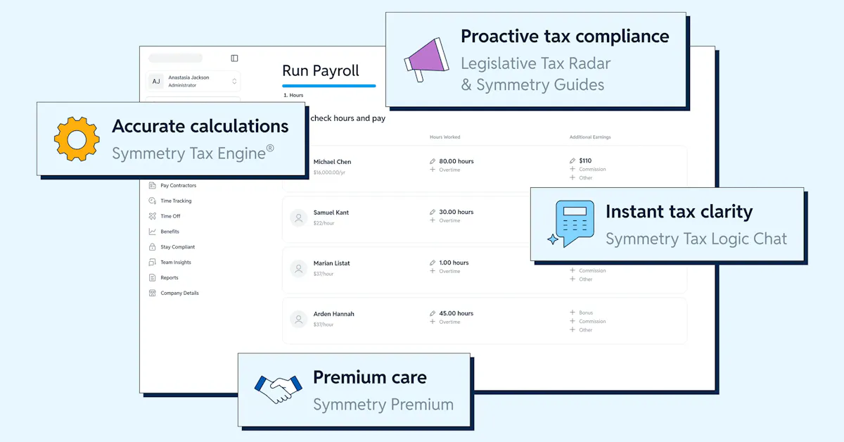Payroll tax accuracy was the baseline. Introducing Symmetry Tax Engine Premium.