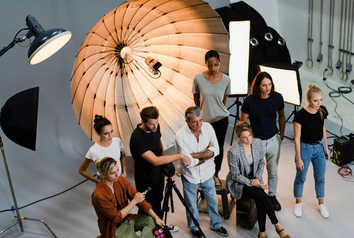 Team at a photoshoot