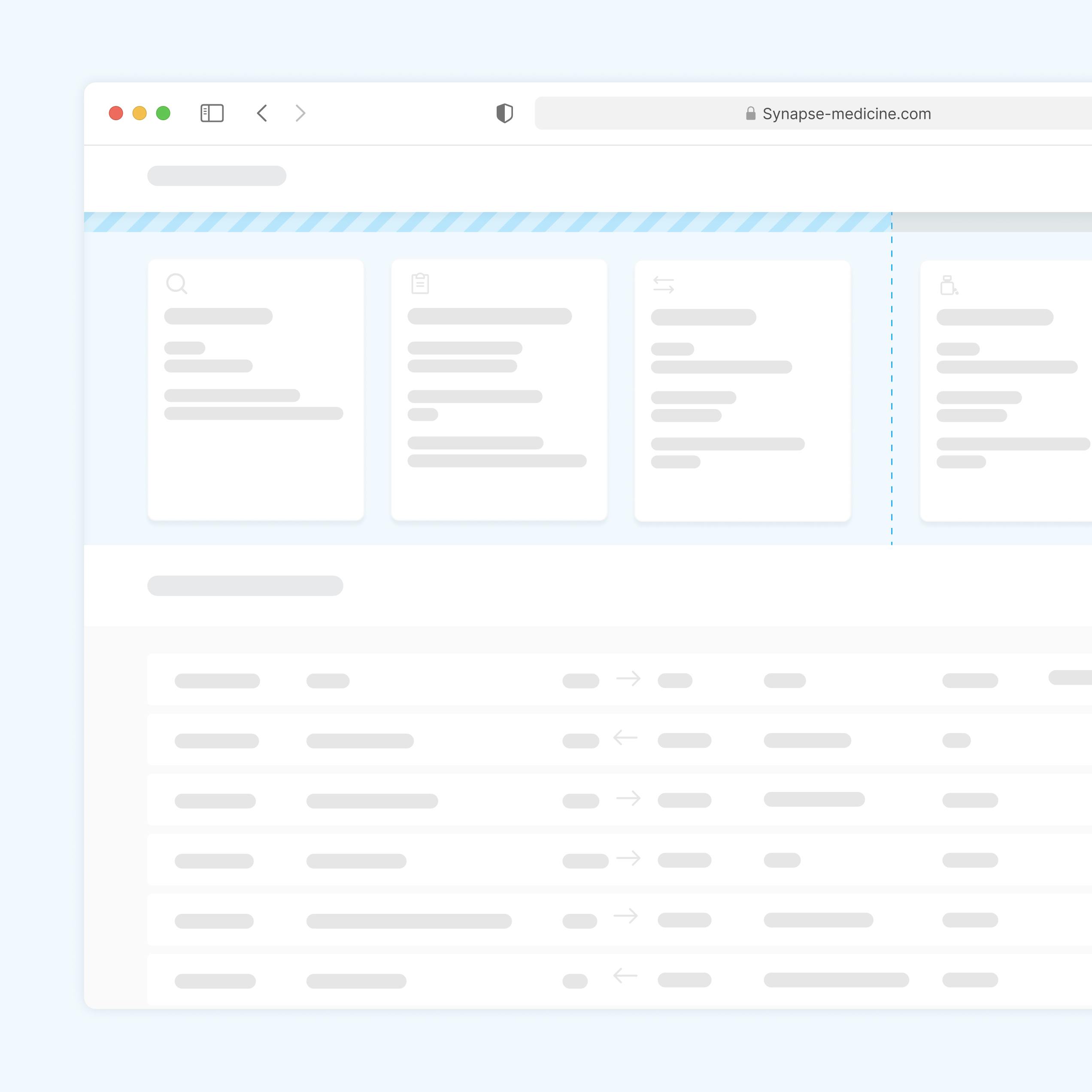 Le dossier patient est disponible sur Synapse Plateforme avec une vue de plusieurs évènements médicaux comme la conciliation ou la télésurveillance.