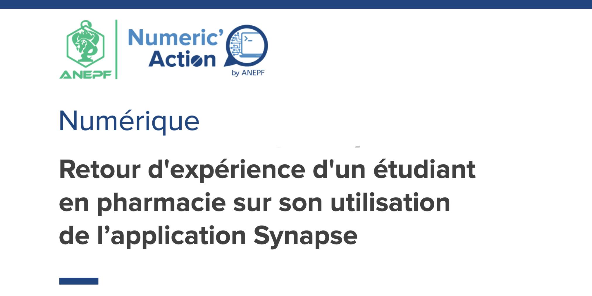 illustration de l'article: Retour d'expérience d'un étudiant en pharmacie sur son utilisation de l’application Synapse.