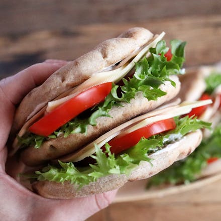 Trippel matpakkeblings med ost og skinke