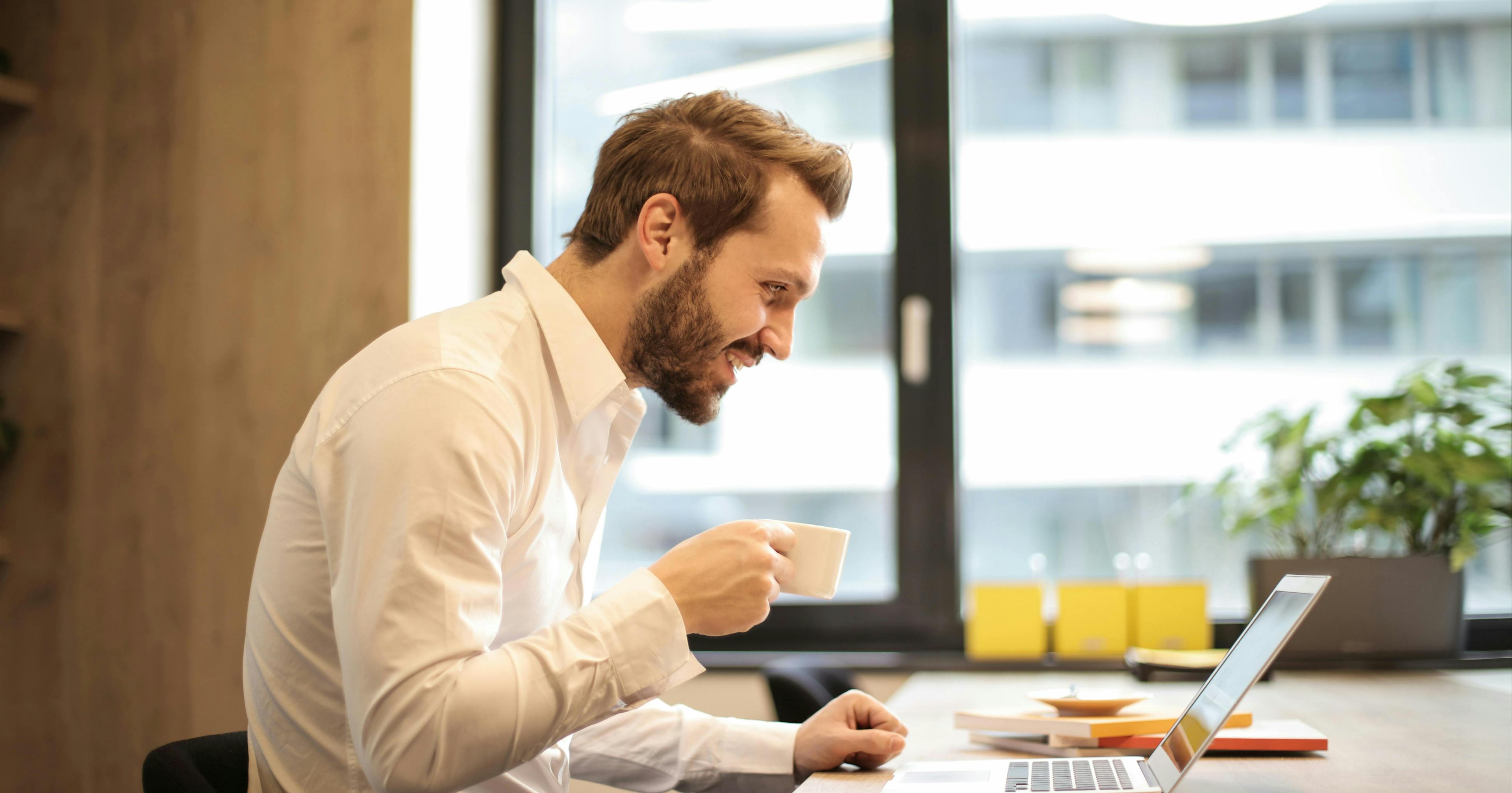 Man working on laptop