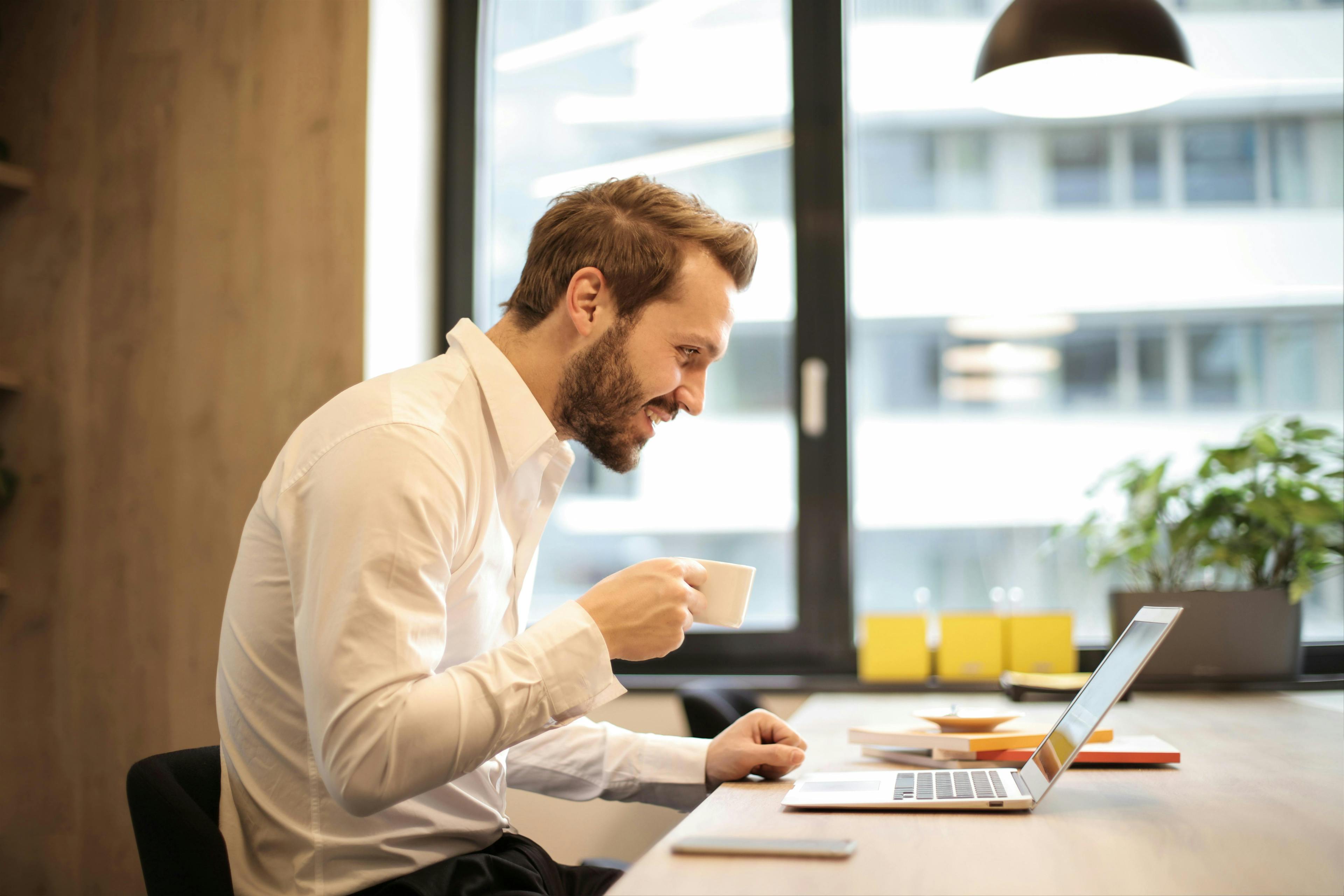 Man working on laptop