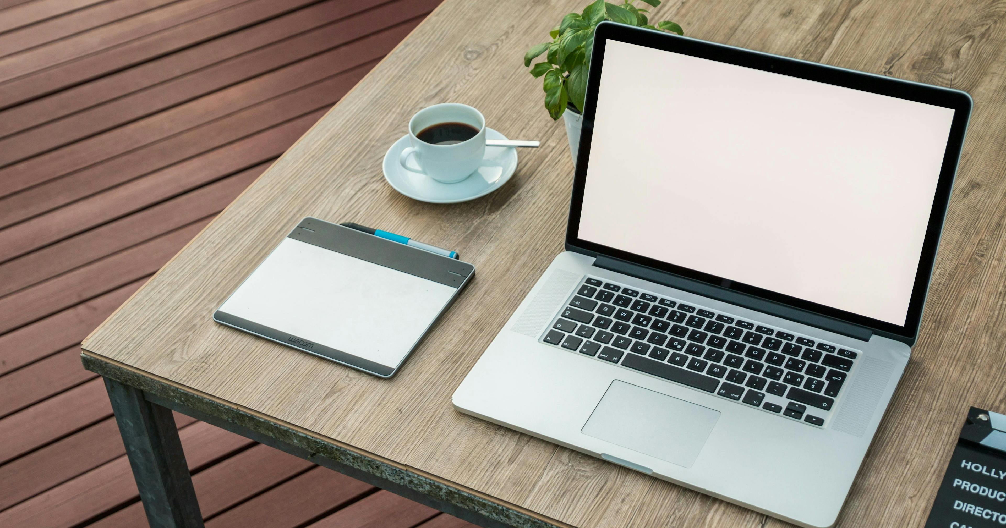 Image of laptop and coffee