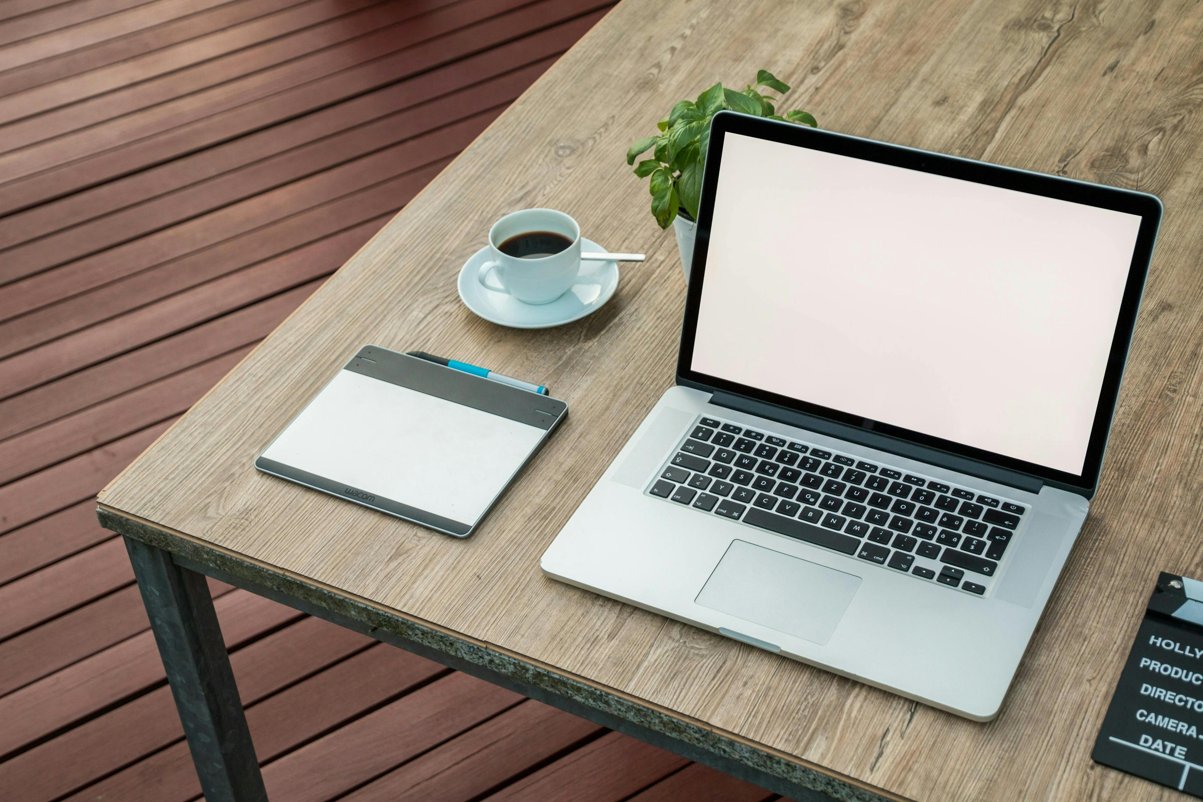 Image of laptop and coffee