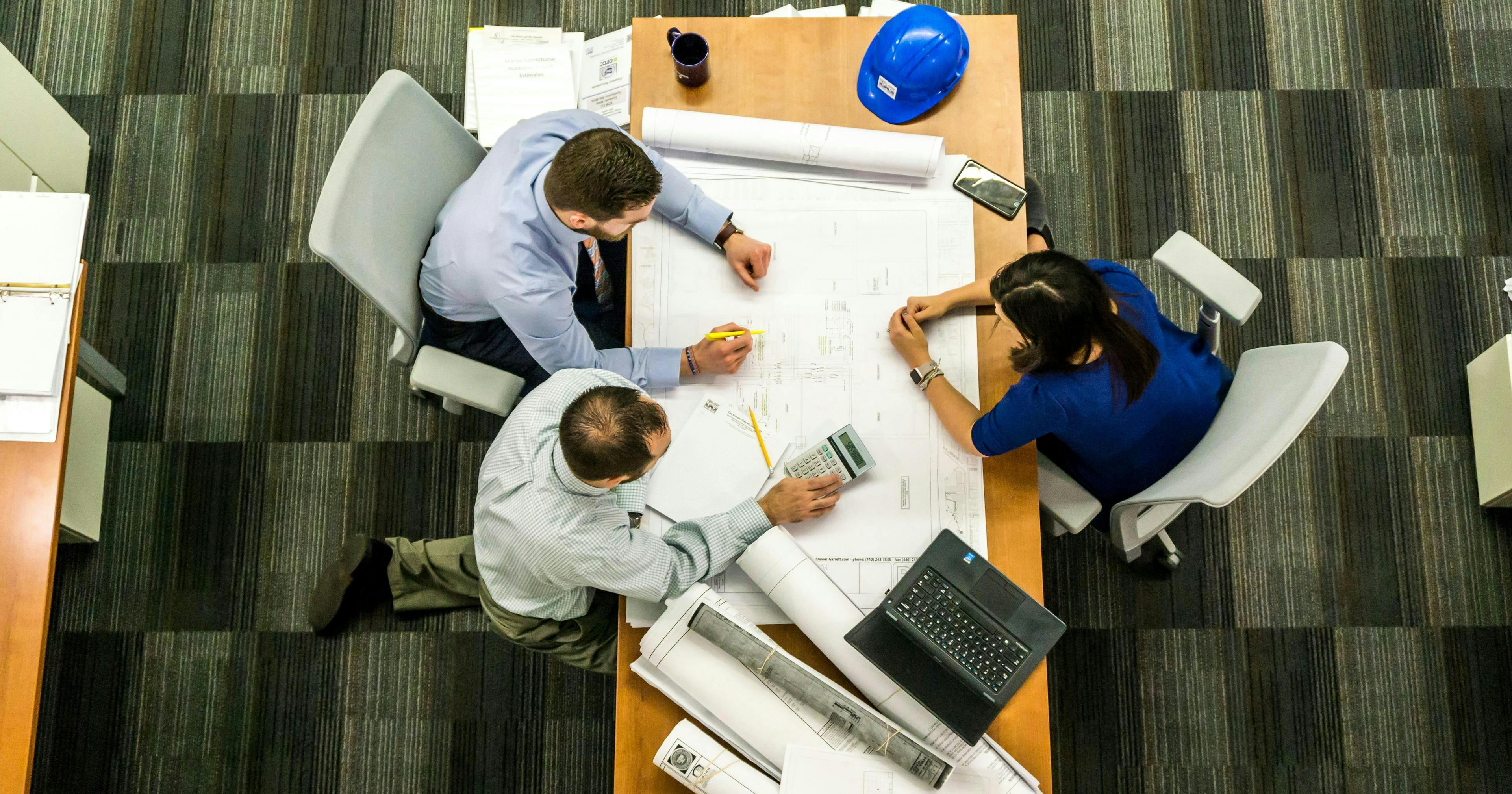 People working on table