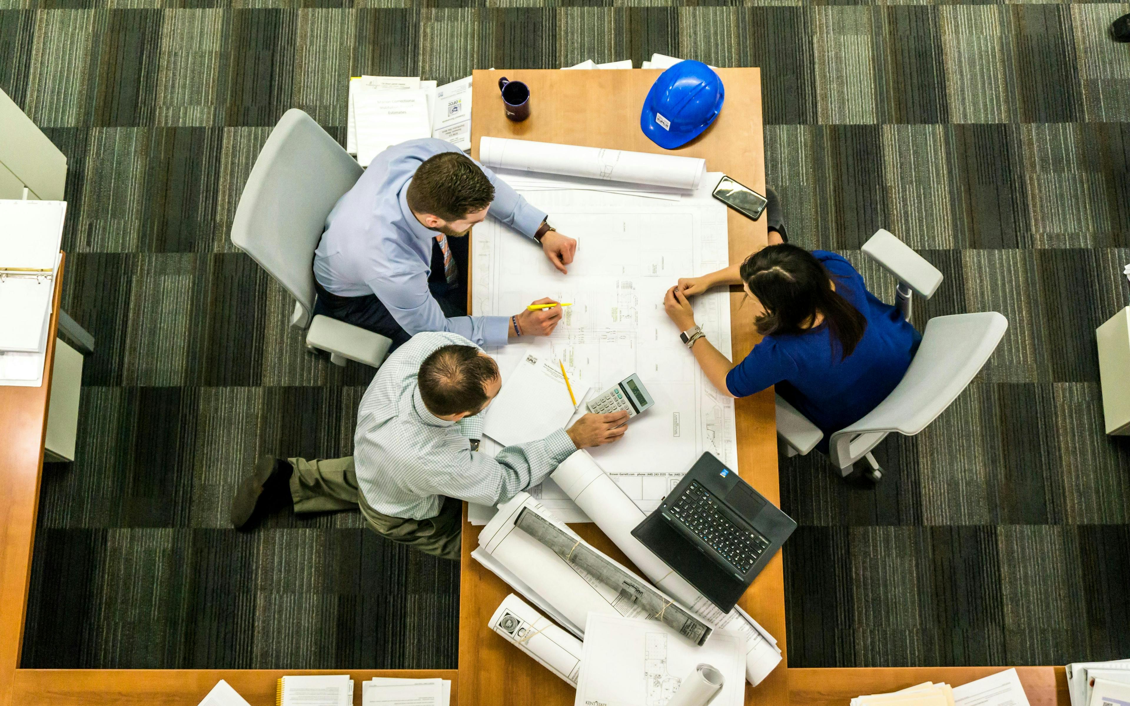 People working on table