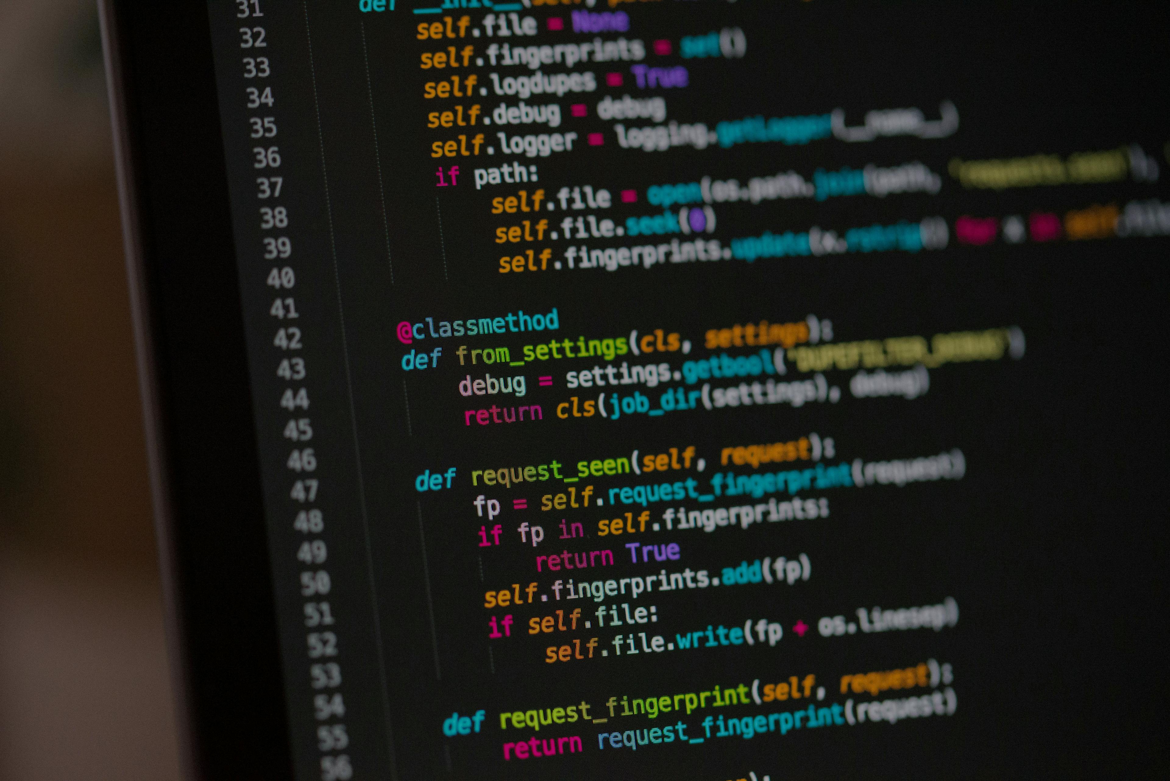Code on laptop
