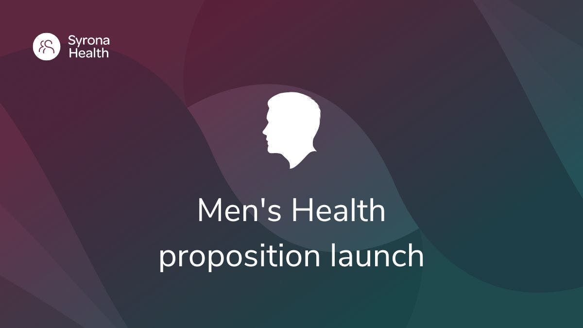 Syrona Health Launches Innovative Men's Health Proposition