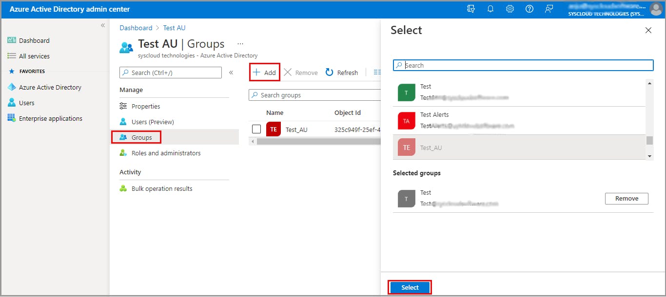 add groups to an azure administrative unit