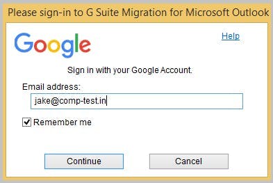 Restore using G Suite Migration tool-step 2