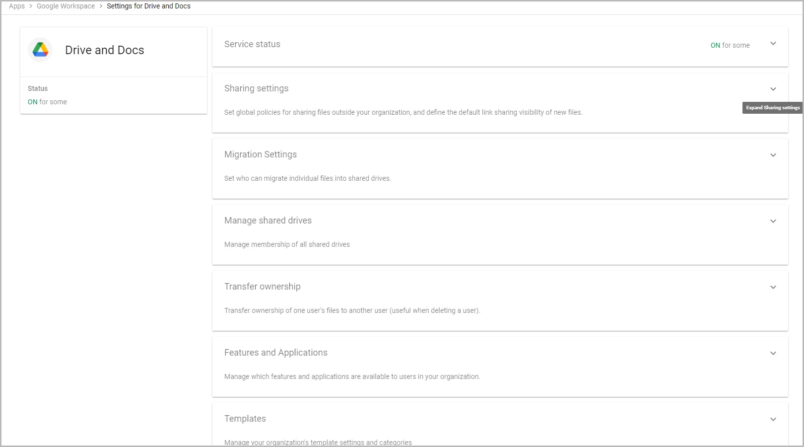 Change service settings for users