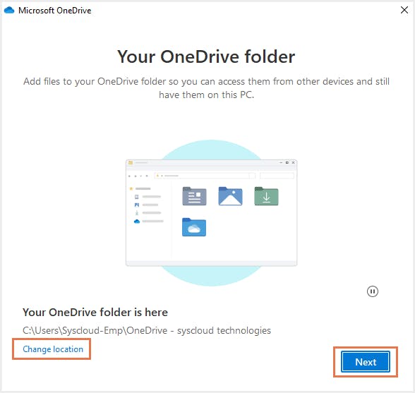同期クライアントを使用してonedriveをバックアップ