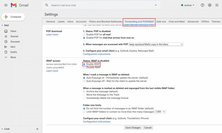 GmailアカウントでIMAP設定を有効にする方法-ステップ2
