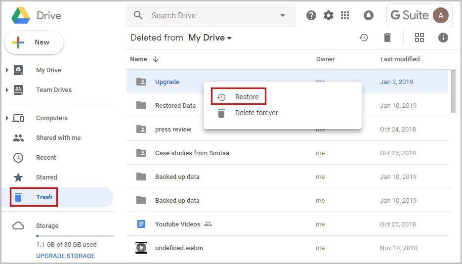 How to Recover Deleted Files from Google Drive Trash