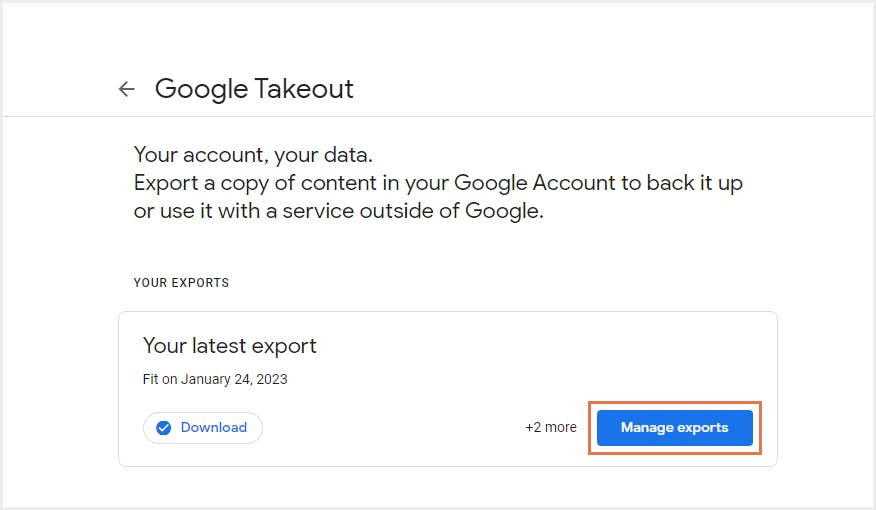 how to use google takeout-manage exports