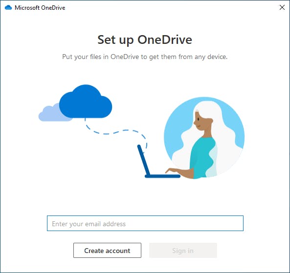 How to Set up OneDrive Sync Client- step 1
