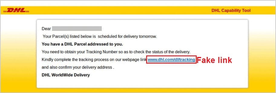 DHL 小包詐欺