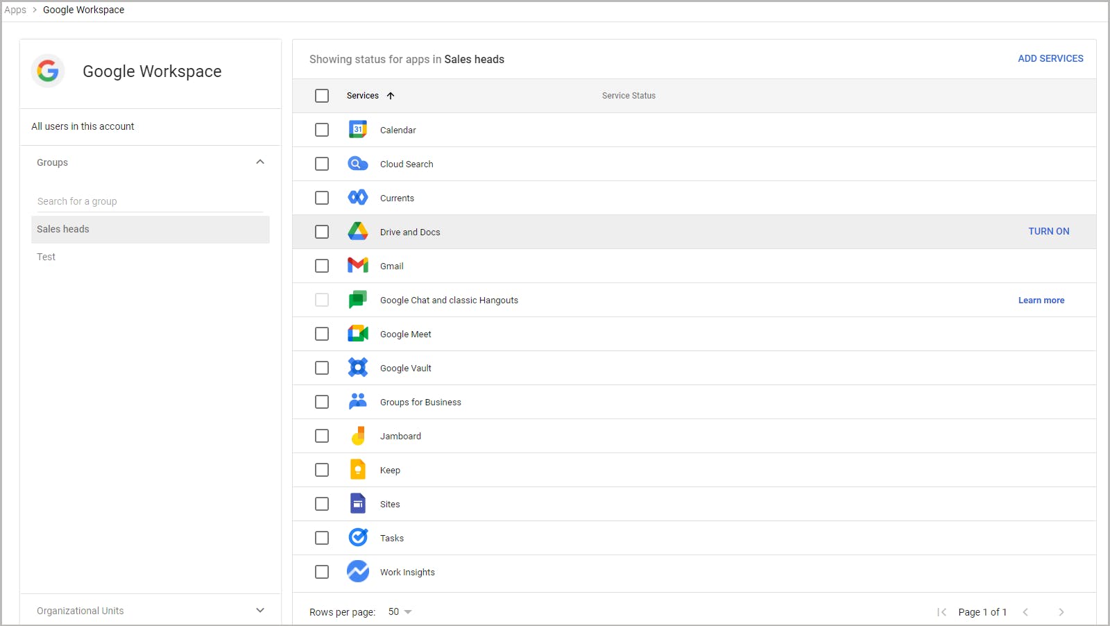 Customize service access using access groups