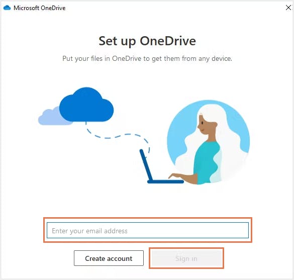 onedrive backup using sync client