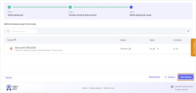 backup onedrive for business using syscloud