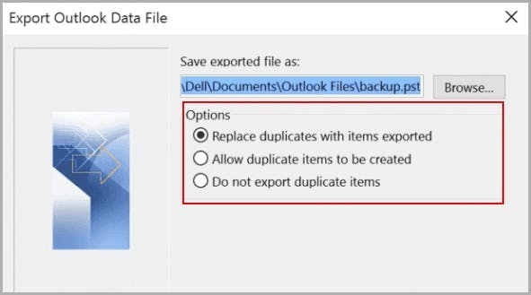choose option for duplicate files