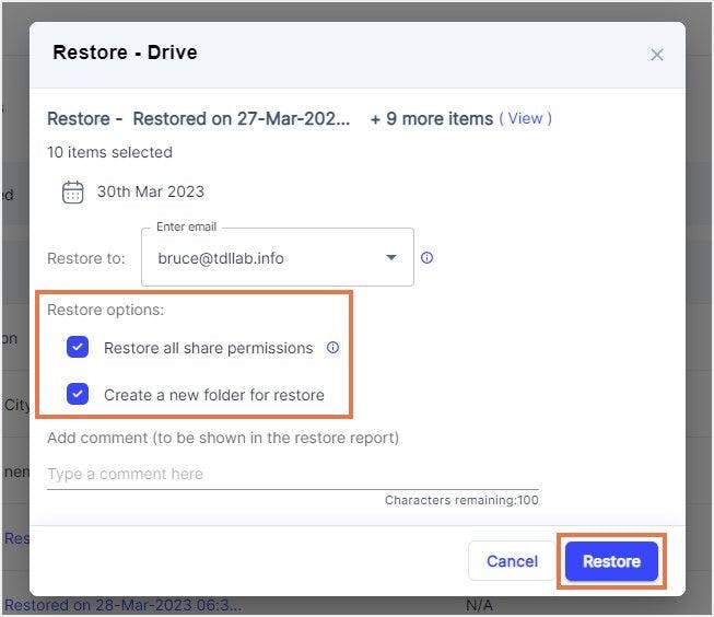 Restore Drive