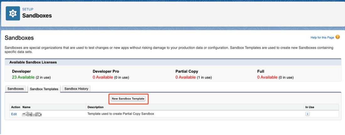 create sandbox template