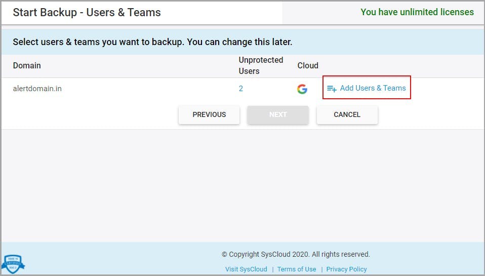 backup google drive using syscloud - step 3