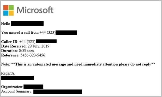 Voicemail Phishing Attacks Using Mail Flow Rule Setting