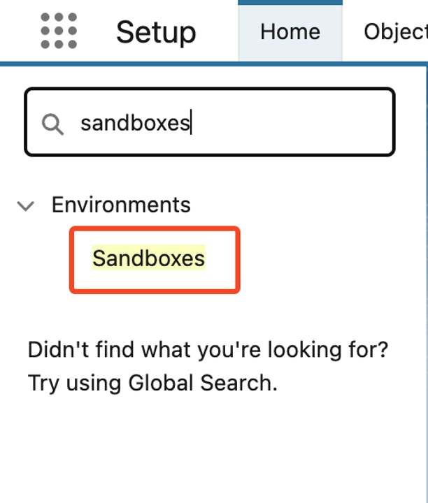 create developer sandbox