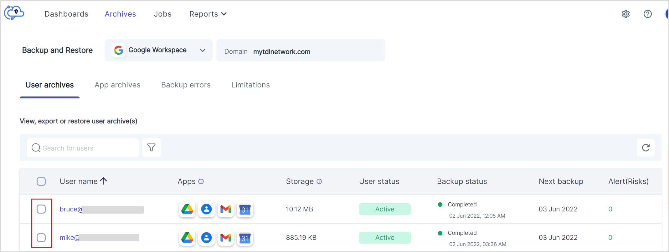 Transfer drive files from SysCloud backup archives