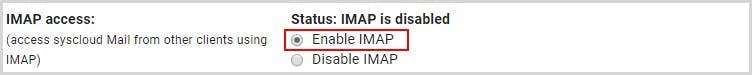 Enable IMAP