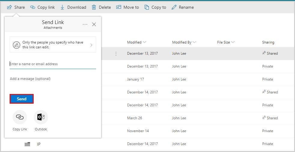 How Can I Share Onedrive Files and Folders- step 4