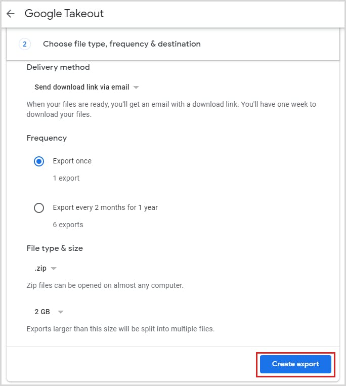  how to transfer google drive files to another account- create export