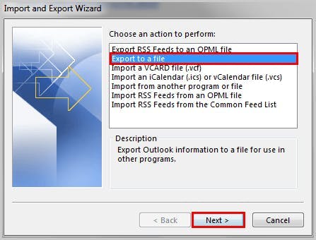 export to a file