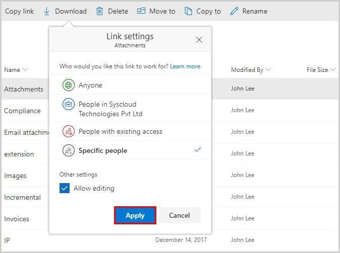 How Can I Share Onedrive Files and Folders- step 9