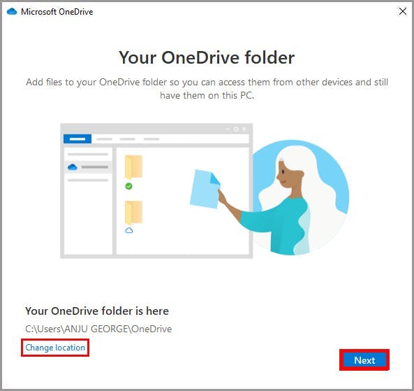 How to Set up OneDrive Sync Client- step 2