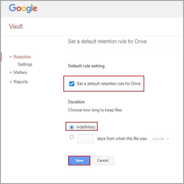 backup google drive with vault - step 3