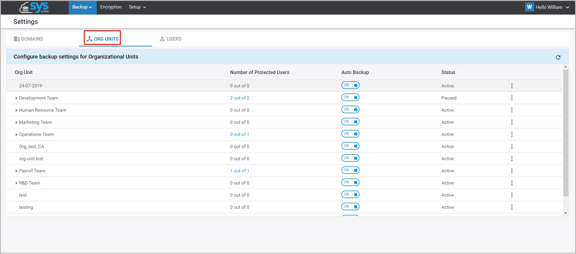 Syscloud backup for Google Workspace