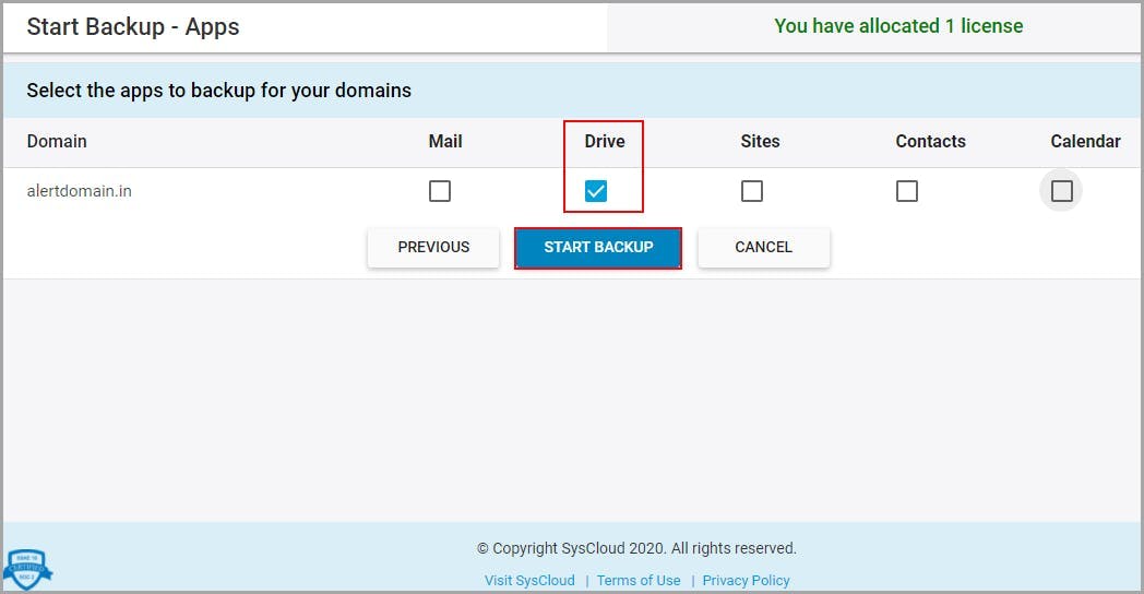 backup google drive using syscloud - step 5