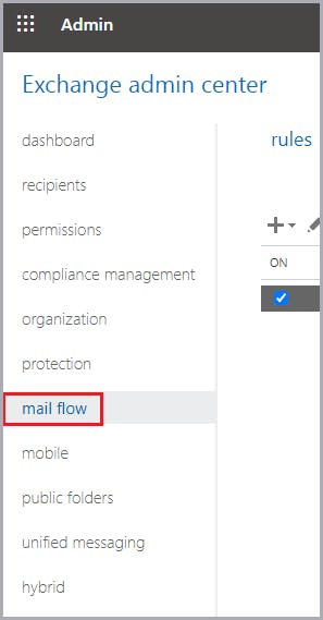 Mail flow setting