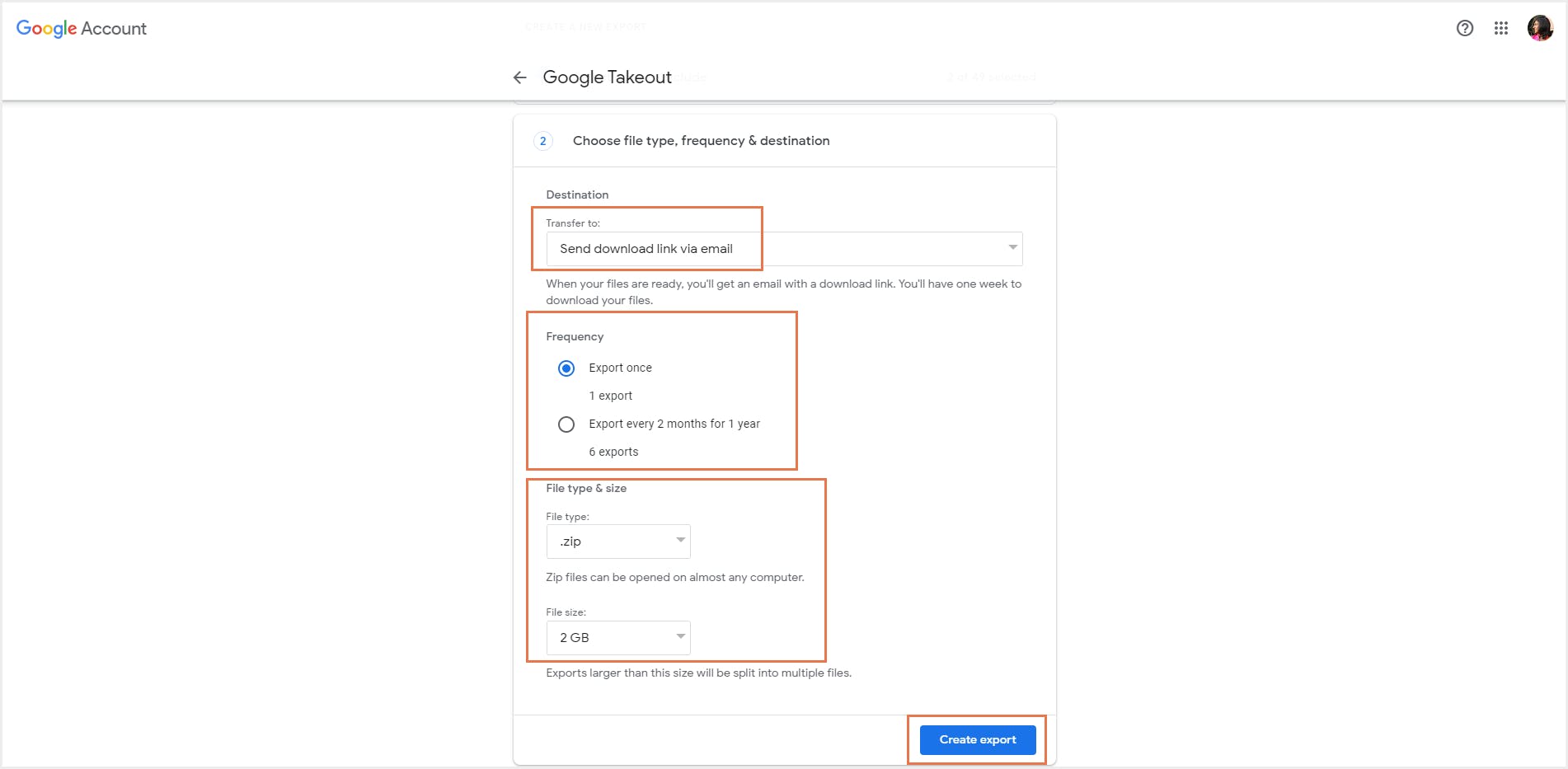 how to use google takeout